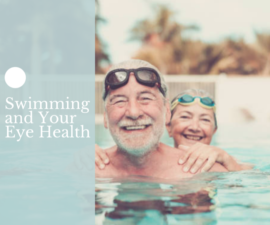 Older man and woman in a pool.